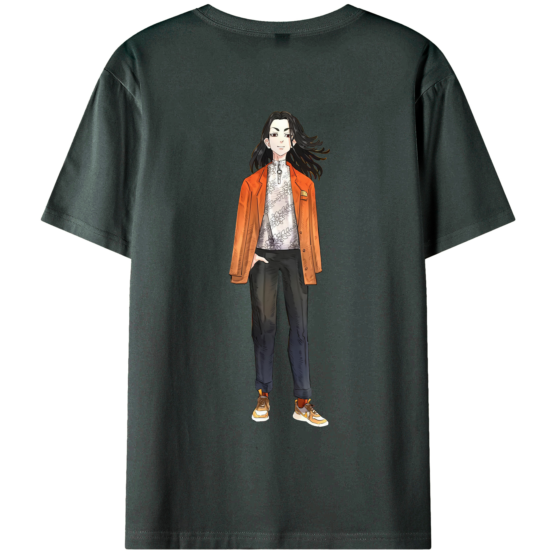 （画像用） 東京リベンジャーズ Tokyo Revengers 綿100％ メンズ半袖Tシャツ（バックプリント） 通気性